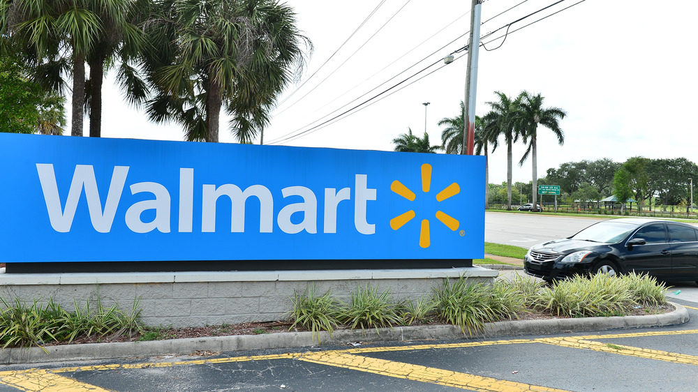 blue Walmart sign and logo