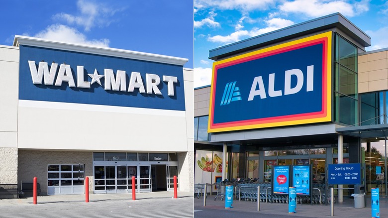 Aldi and Walmart side by side