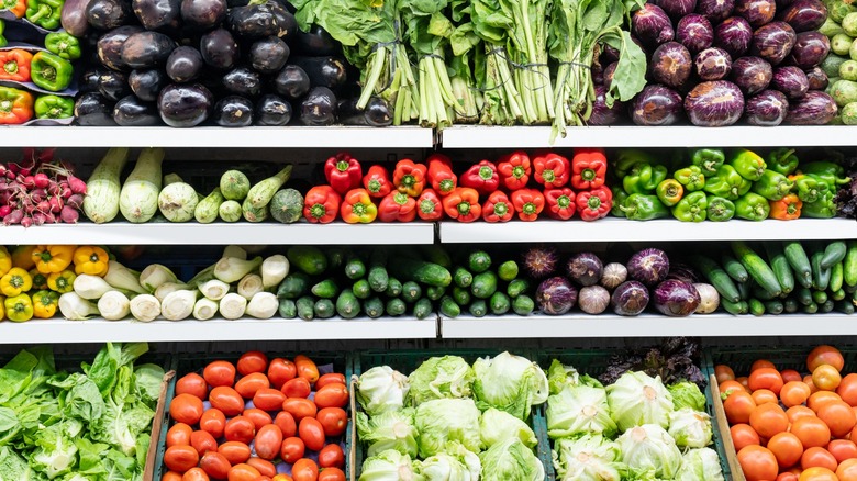 grocery store produce shelves