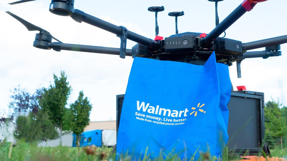 Corporate Photo: Walmart drone with bag