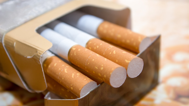 Close-up of a pack of cigarettes