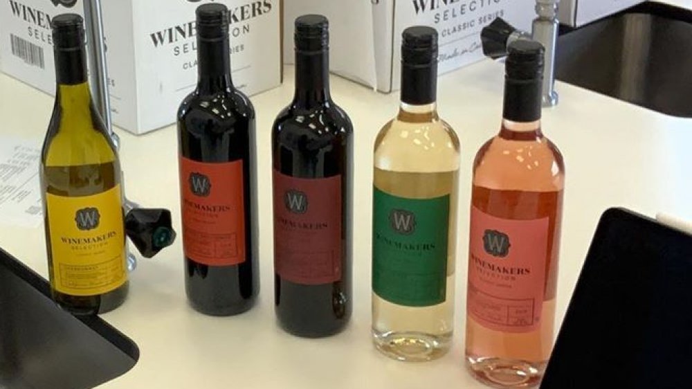 Bottles of Walmart's newly designed $5 Winemakers Selection wines