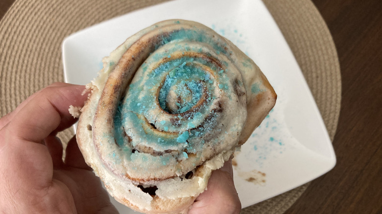 Blue Raspberry Warheads on Cinnabon