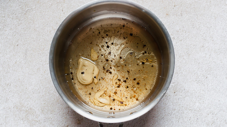 Making the salad dressing