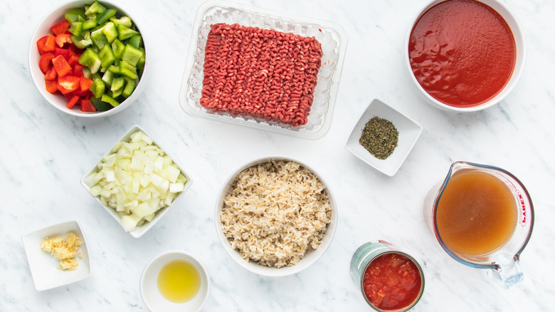 ingredients for stuffed pepper soup