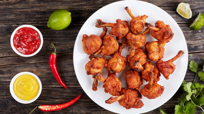 Lollipop chicken wings on a plate