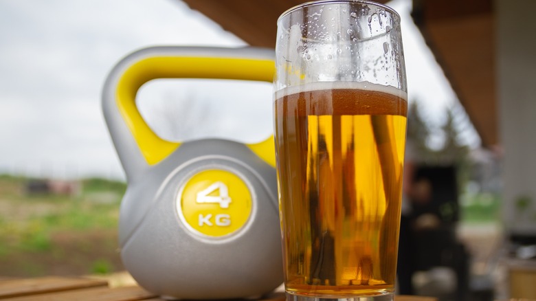Beer and a kettlebell