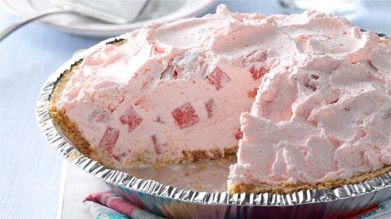 watermelon pie on white tablecloth