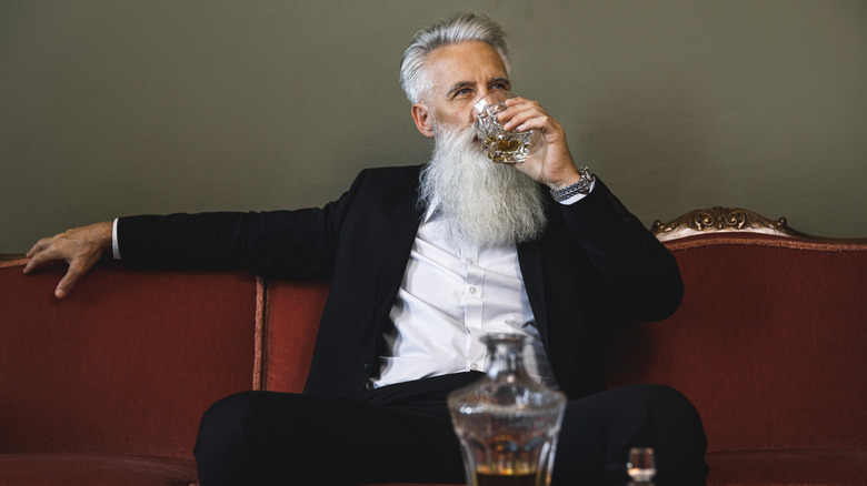 grandpa drinking bourbon