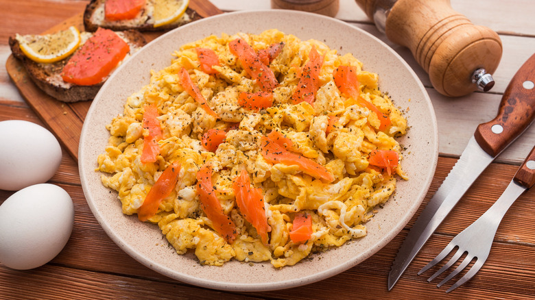 smoked salmon and scrambled eggs