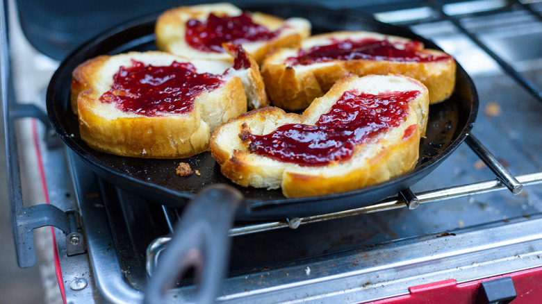 Camp stove toast