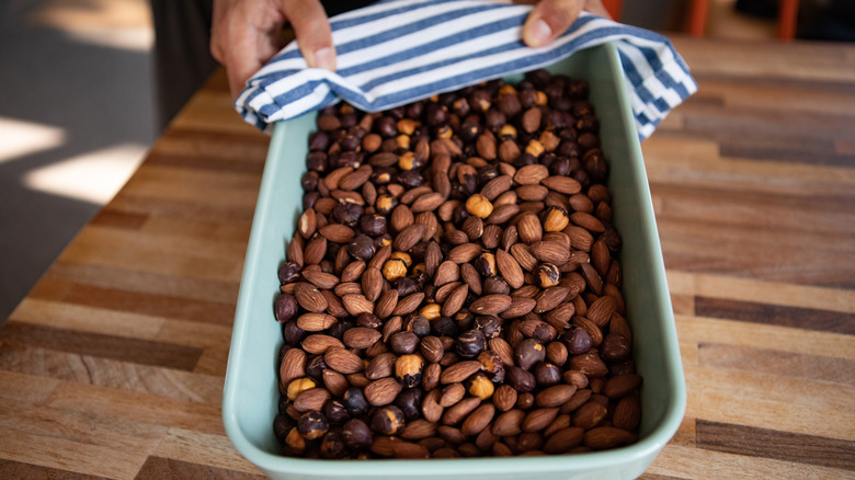 A tray of toasted nuts