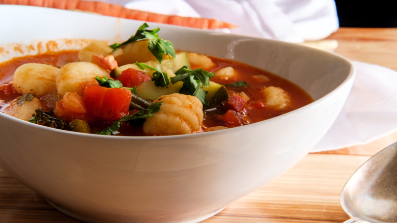 minestrone soup with gnocchi