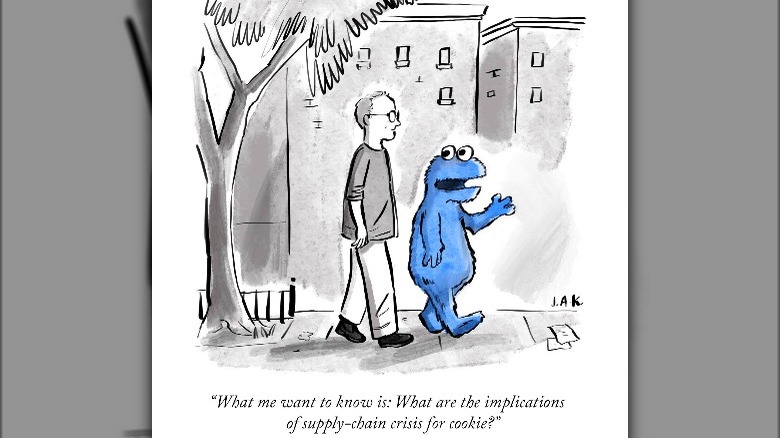 New Yorker cookie monster supply chain cartoon