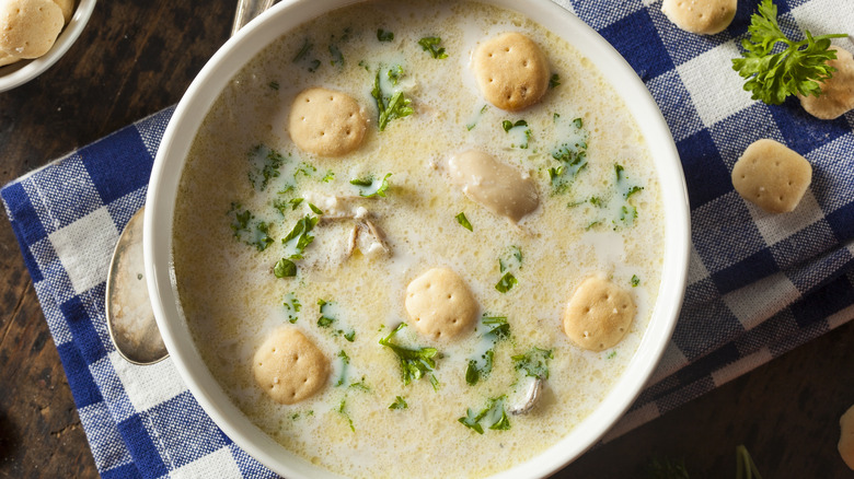 Bowl of oyster stew