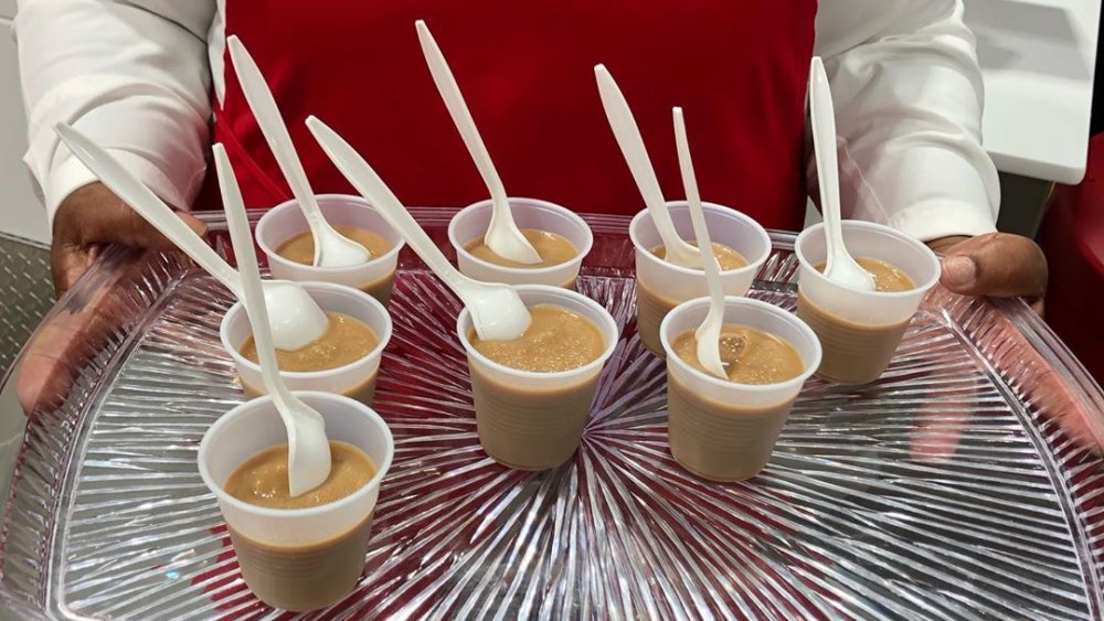 Costco employee serves up free samples in store