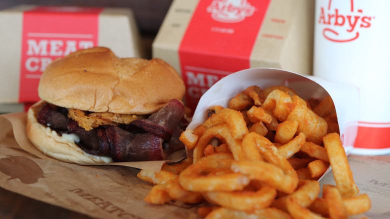 roast beef sandwich and fries 