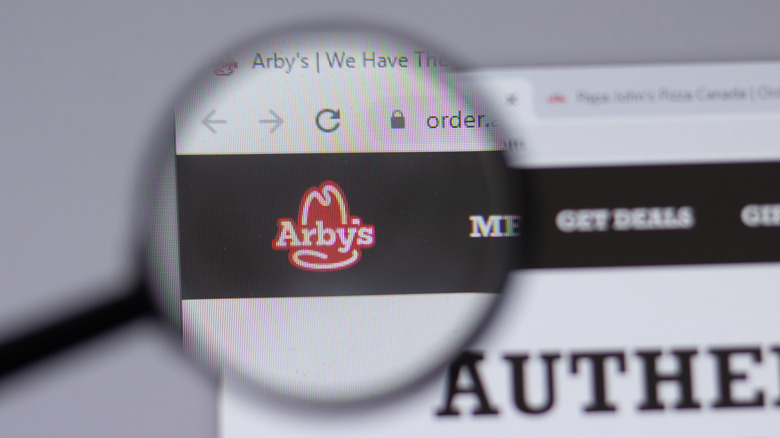 Arby's mobile website close up