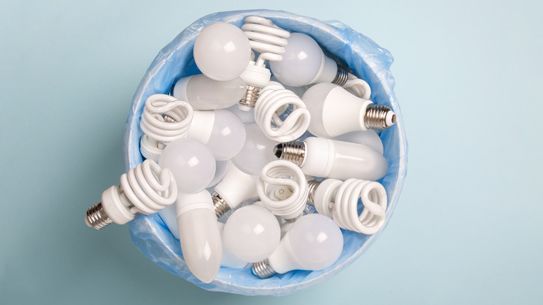 Bucket of lightbulbs