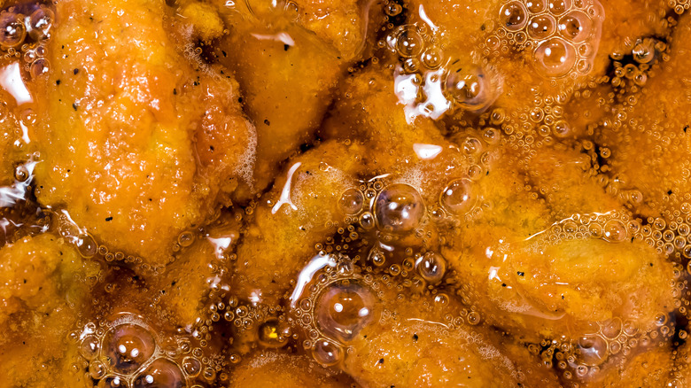 Fried chicken in hot oil