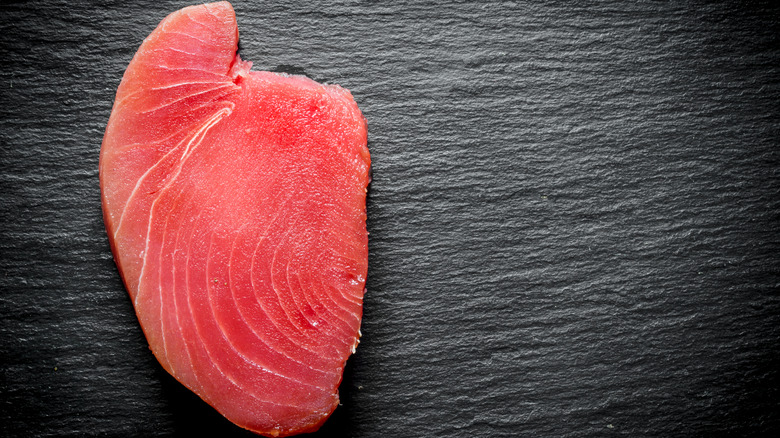 Raw tuna steak