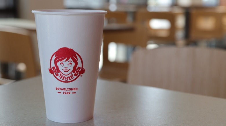 Wendy's cup sitting on table