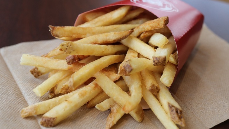 Wendy's fries spill on napkin