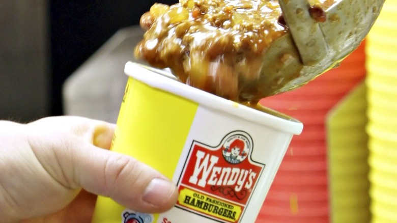 Wendy's employee ladles chili