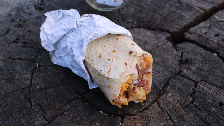 Del Taco barbecue brisket burrito