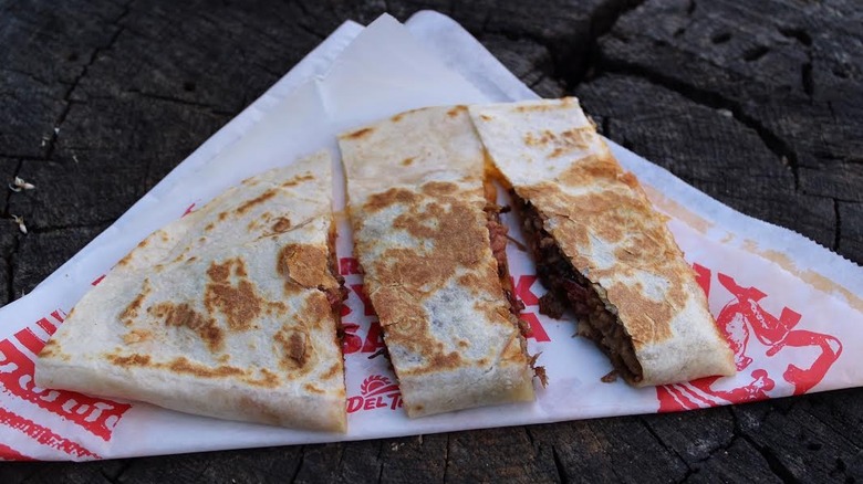 Del Taco brisket quesadilla