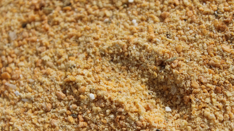 Close up breadcrumb mixture