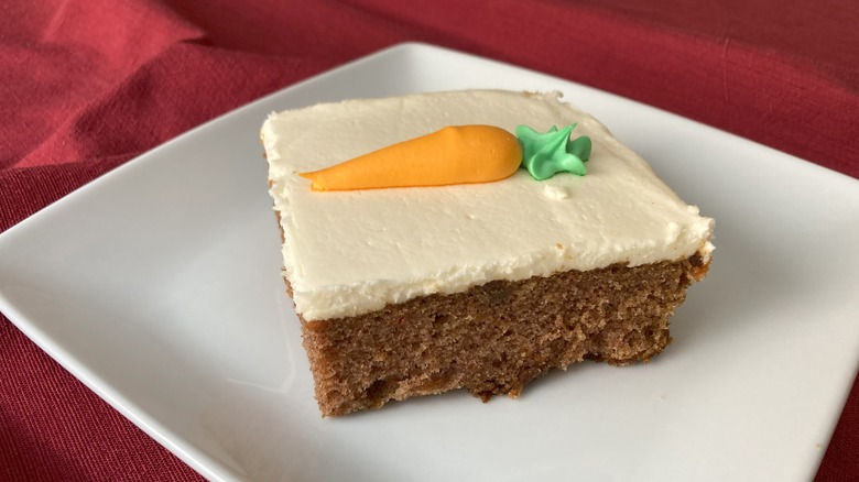 carrot cake with carrot decoration