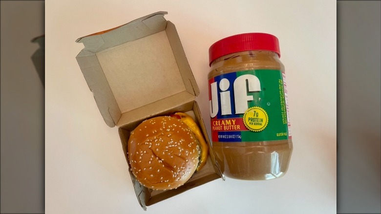 Peanut butter and burger