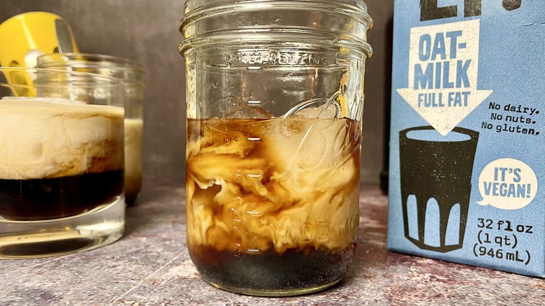 An oat milk-based White Russian cocktail