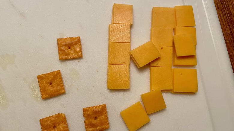 Cheese-Its and cut cheese