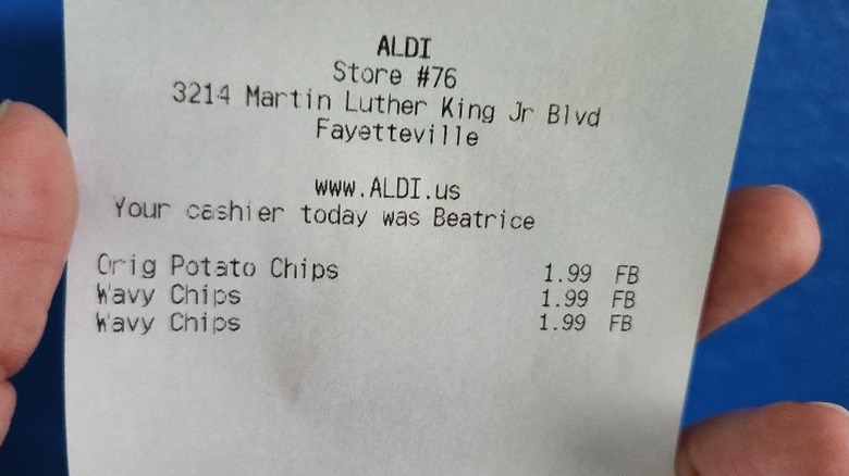 Aldi's receipt