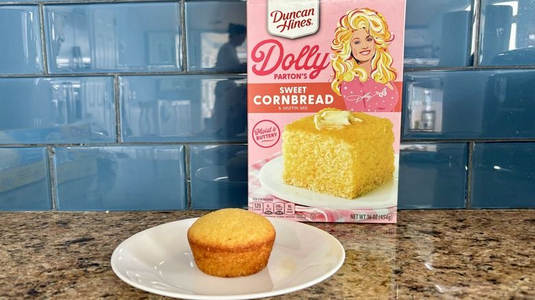 cornbread muffin on a plate