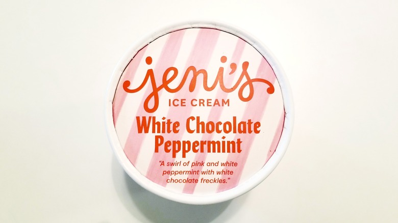 pint of Jeni's White Chocolate Peppermint