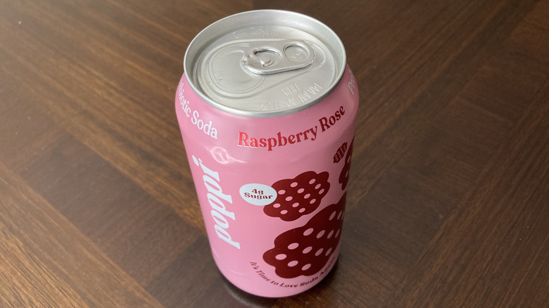 can of Poppi Raspberry Rose soda