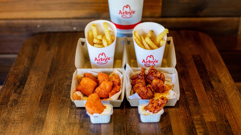 Arby's boneless wings and fries