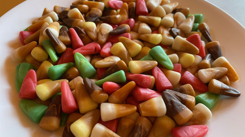 turkey dinner candy corn on a plate