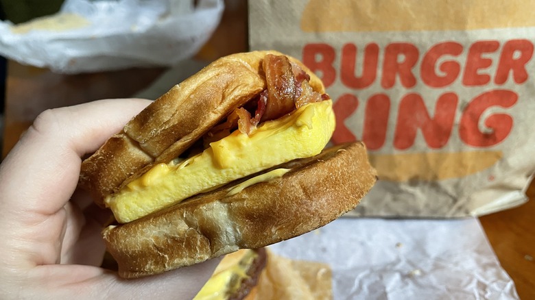 BK bacon cheesy breakfast melt 