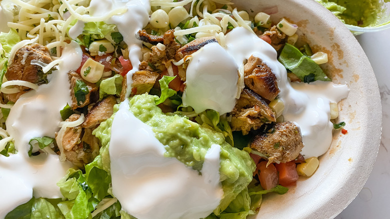 pollo asado bowl close-up