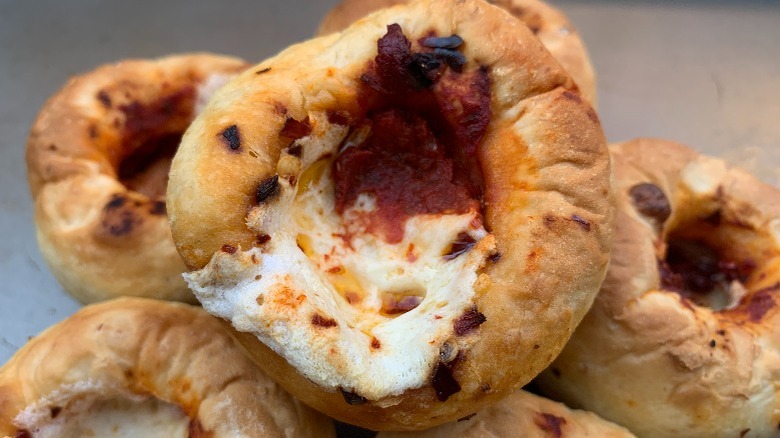 A close up of a Pizza Cupcake