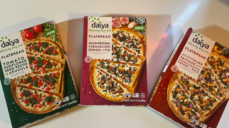 three Daiya flatbreads