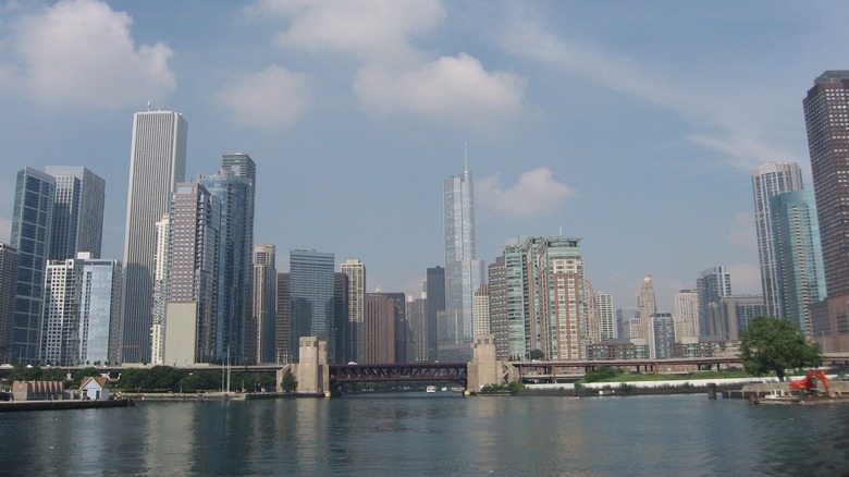 Chicago skyline and water