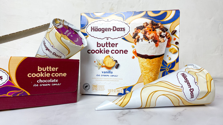 Boxes of Haagen-Dazs Butter Cookie Ice Cream Cones