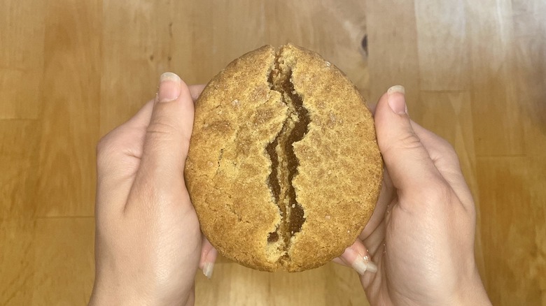 Cookie being broken in half