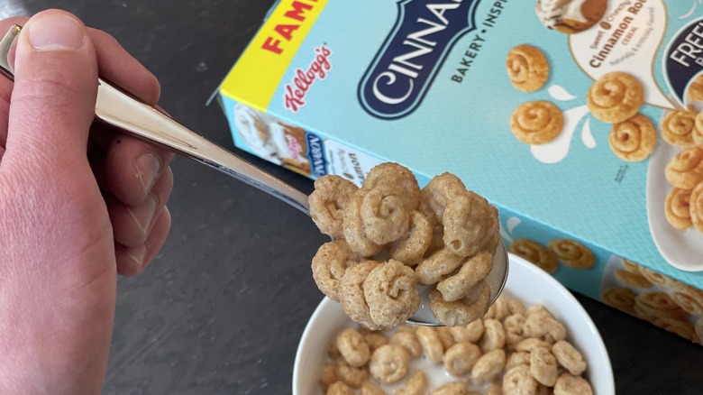 cereal scooped on a spoon