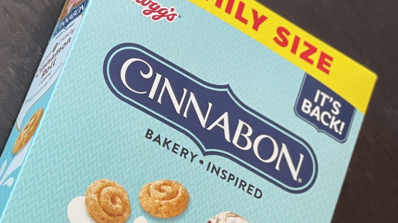 a close up of a cereal box